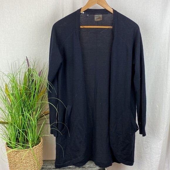 Gymshark Women's Black Knit Oversized Open Front Sweater M - Picture 1 of 4